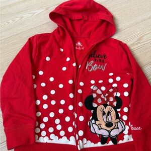 Disney Red Polka Dot Minnie Mouse Hoodie in Kids XS